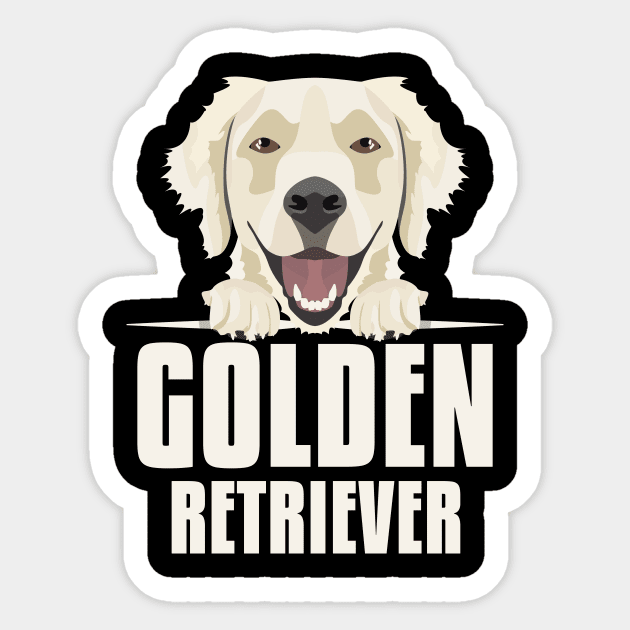 Smiling Golden Retriever Sticker by GreenOptix